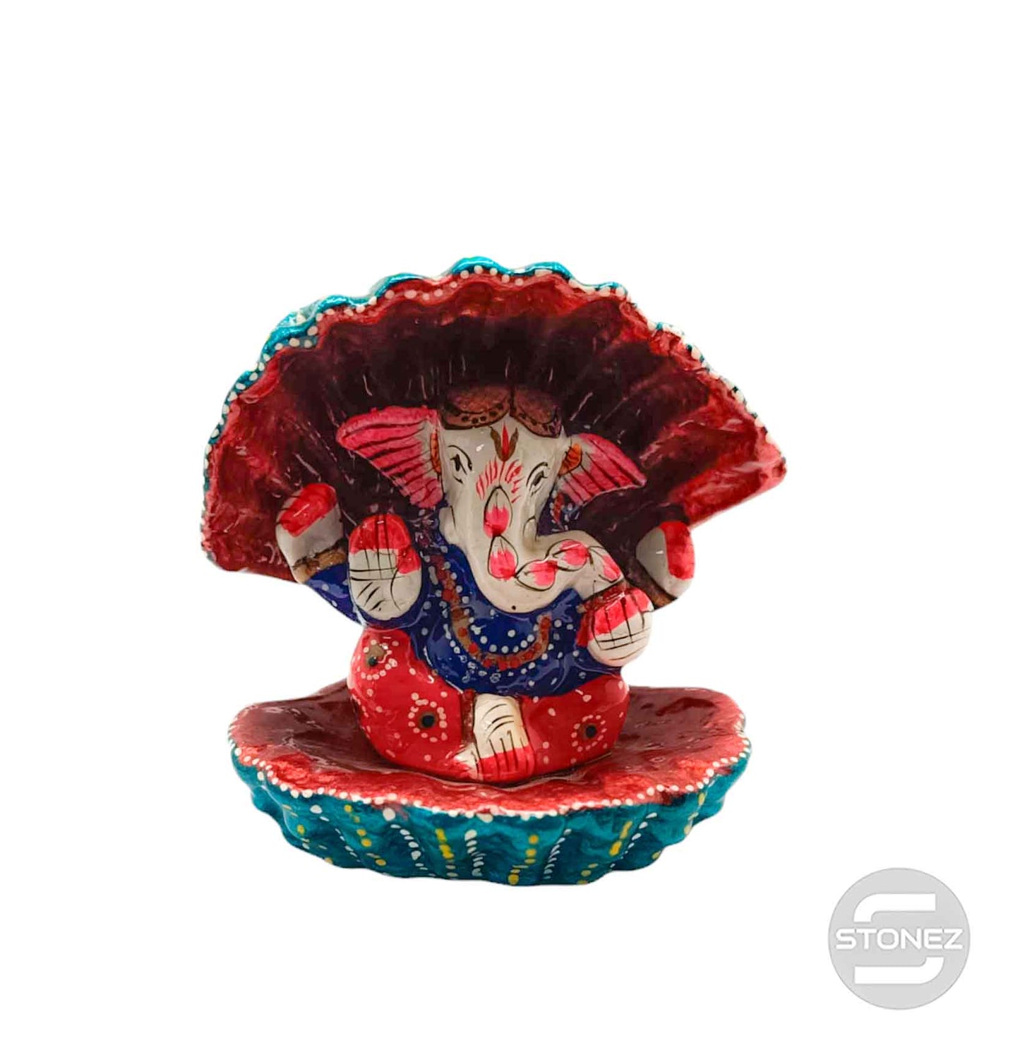 600301632 Figura Ganeha Aluminio Dentro De Concha Color Rojo 8 Cms