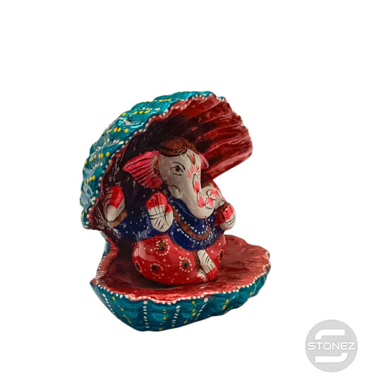 600301632 Figura Ganeha Aluminio Dentro De Concha Color Rojo 8 Cms