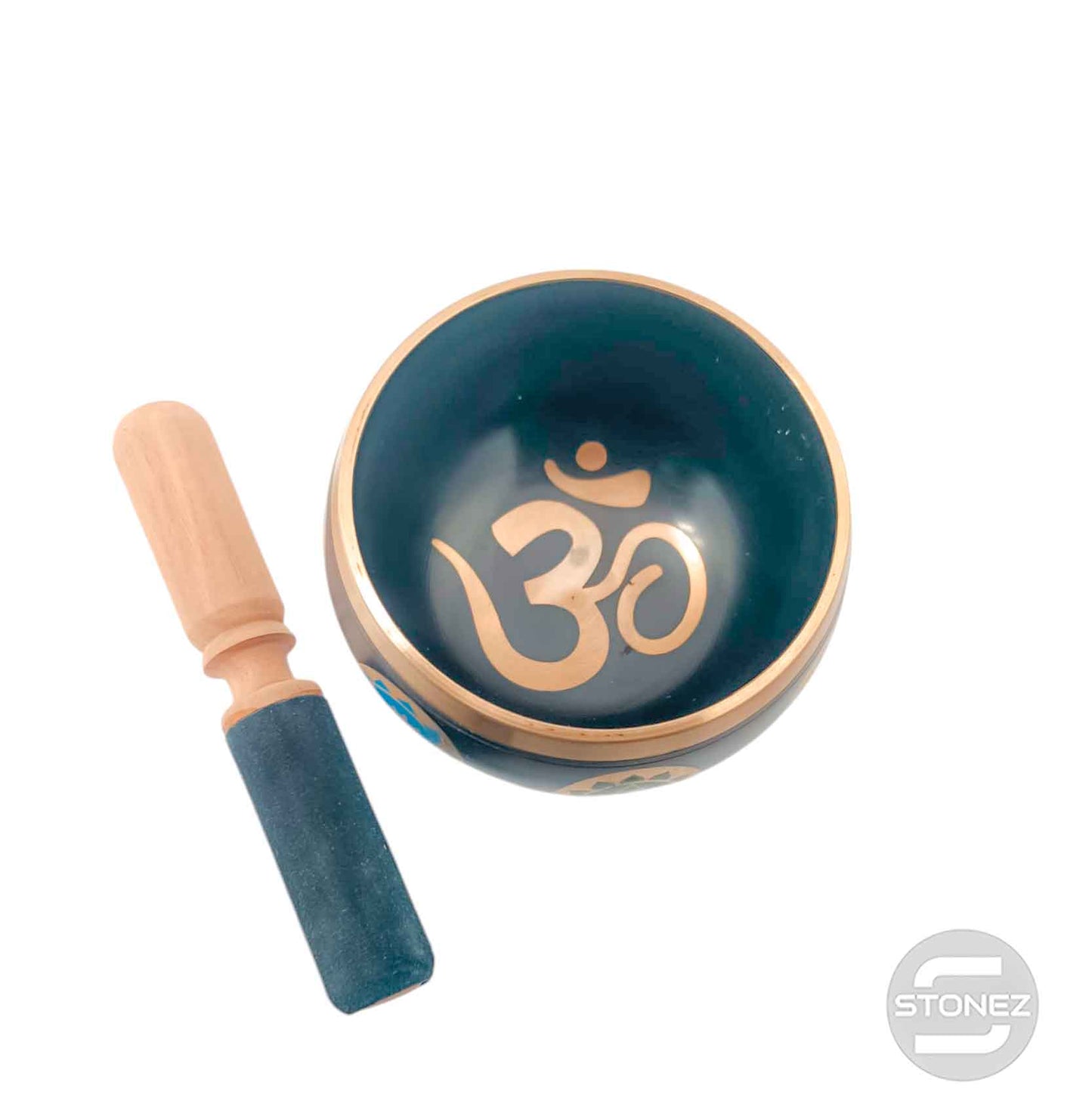 600303001 Cuenco Tibetano 4 Metales Grabado 7 Chakra 12 Cms Aprox Color Negro