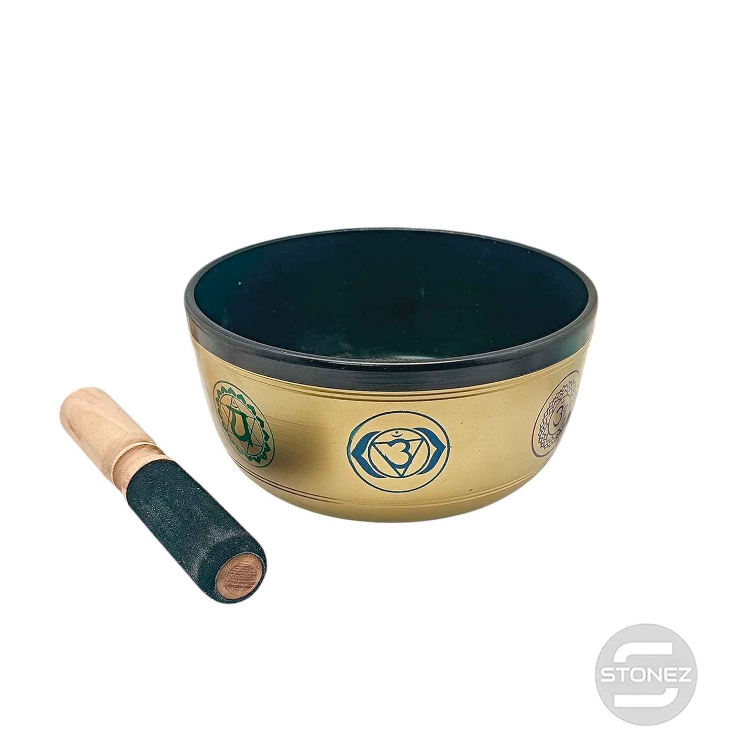 600303009 Cuenco Tibetano 4 Metales 18 Cms Aprox Color Dorado ( El grabado y Color Del Interior Puede Variar )