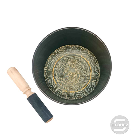 600303012 Cuenco Tibetano 4 Metales 18 Cms Aprox Color Plata Chakra (Grabado Y Color Del Interior Puede Variar)