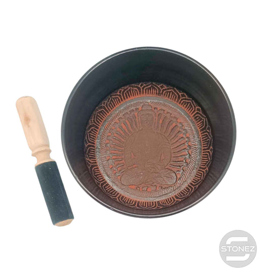 600303013 Cuenco Tibetano 4 Metales 19 Cms Aprox Color Plata Chakra (Grabado Y Color Del Interior Puede Variar)