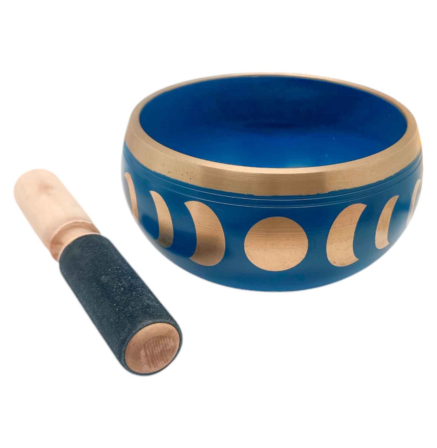 600303026 Cuenco Tibetano 4 Metales 14 Cms Aprox Color Azul Grabado Fase Lunar