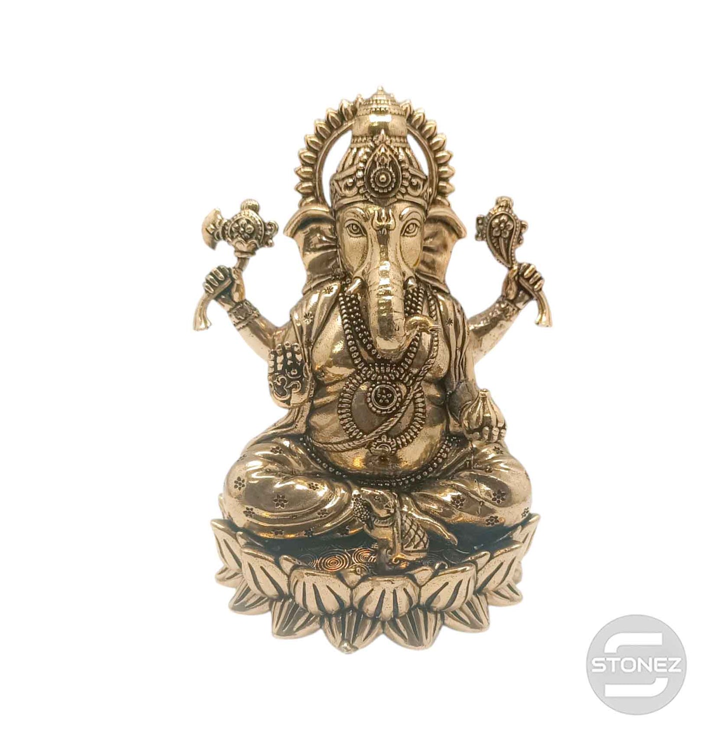 600303035 Figura En Latón (Buena Calidad) Ganesha 13,5x10 Cms y 500 Gramos Aprox