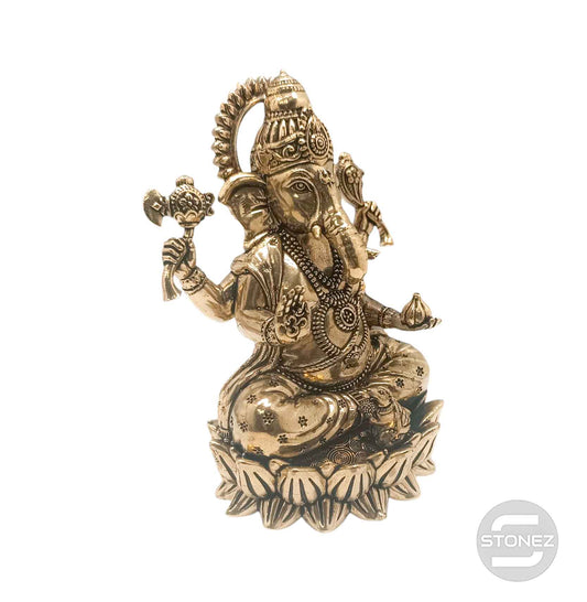 600303035 Figura En Latón (Buena Calidad) Ganesha 13,5x10 Cms y 500 Gramos Aprox