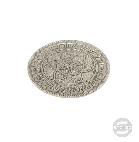 600303070-02 Porta Incienso De Metal 10 Cms Aprox Semilla De La Vida