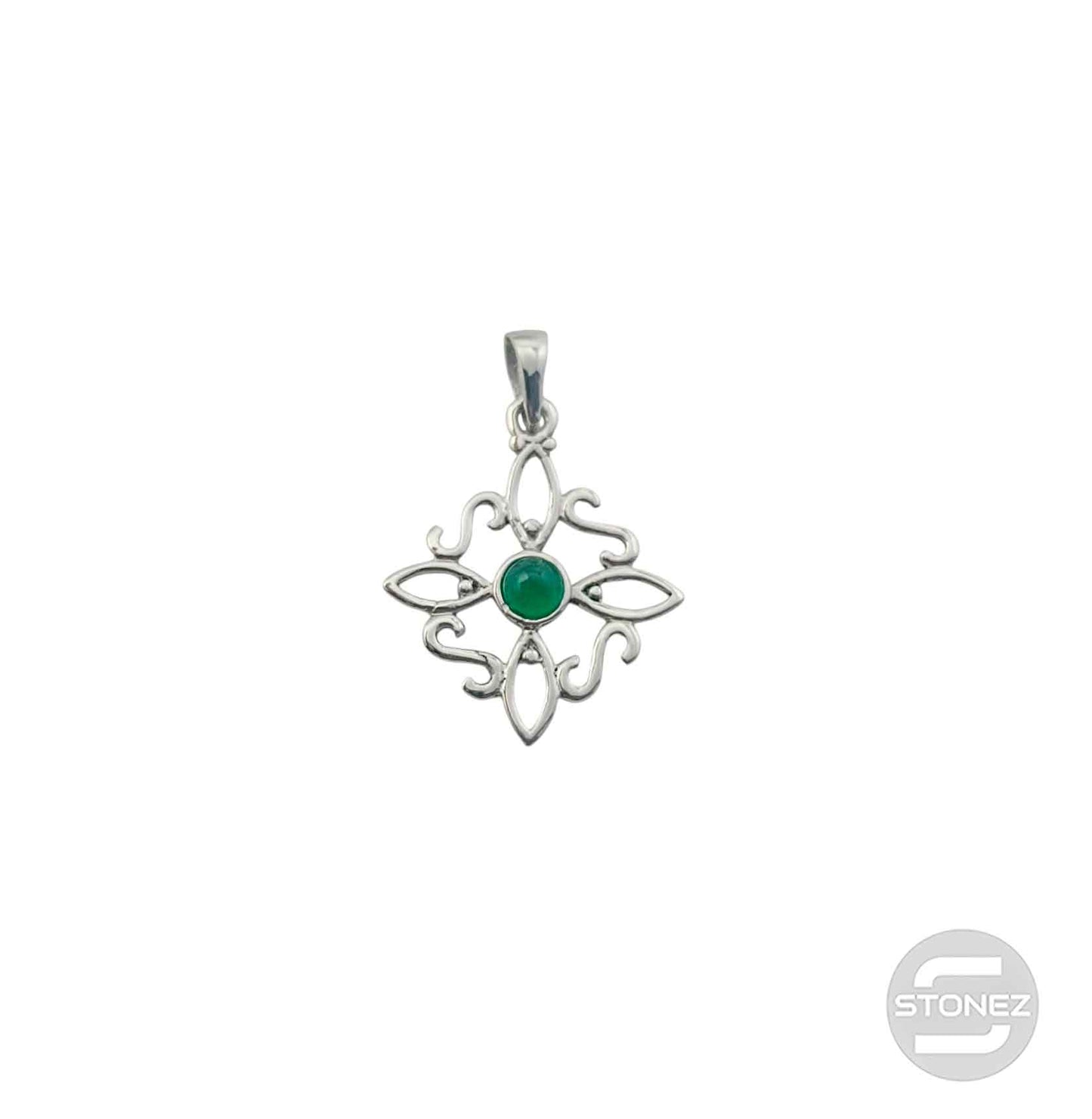 600303558-02 Colgante Plata 925 Nudo De Brujas Con Piedra Aventurina 20 mm Aprox