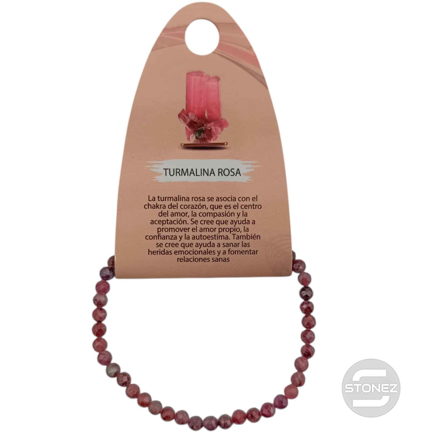 600601954 Pulsera Facetada Turmalina Rosa 4 mm