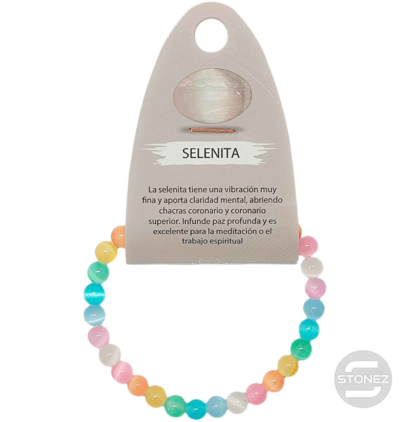 600601984-01 Pulsera Piedra Selenita Multi 6 mm