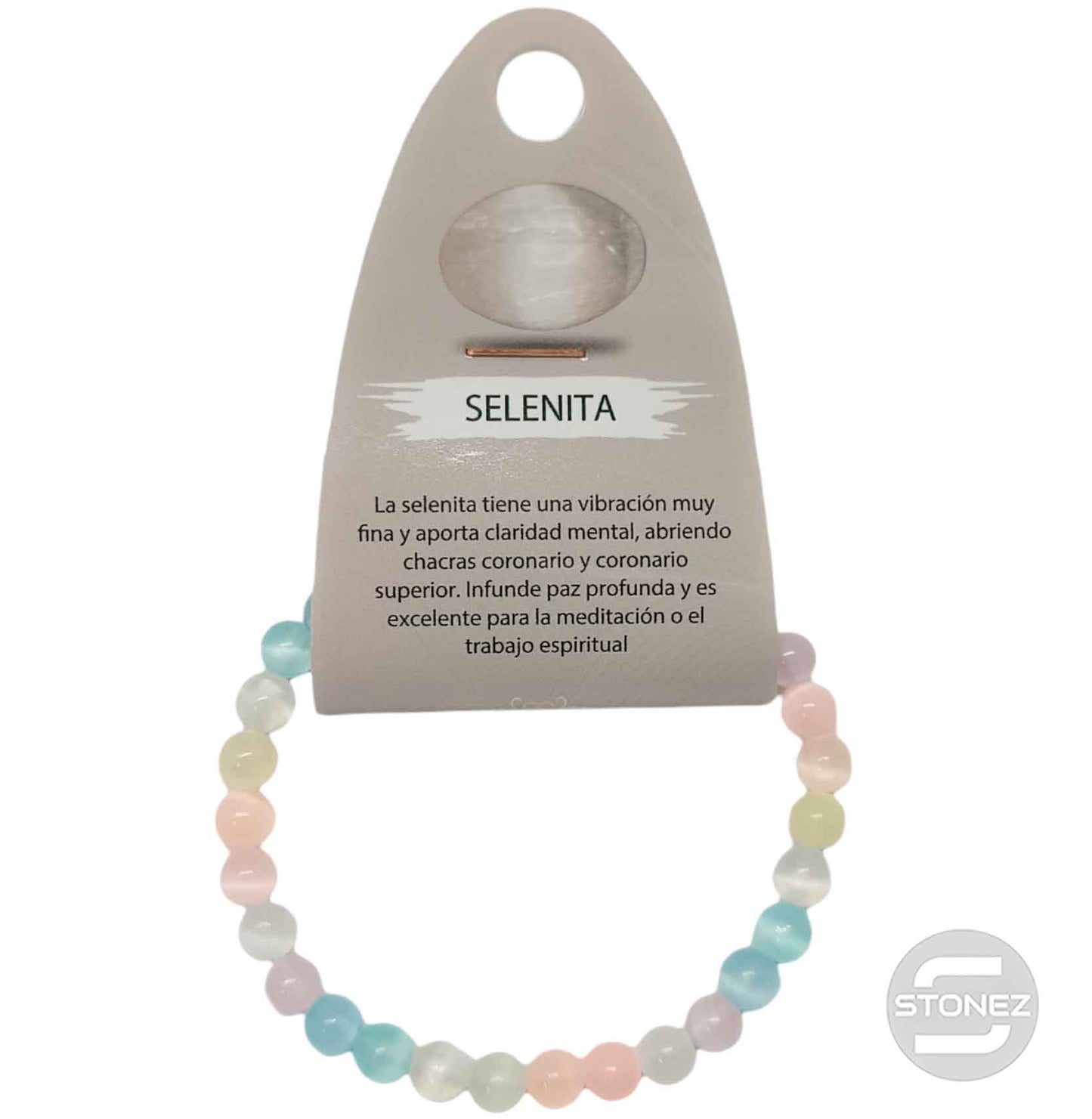 600601984-02 Pulsera Piedra Selenita Multi 6 mm - stonez