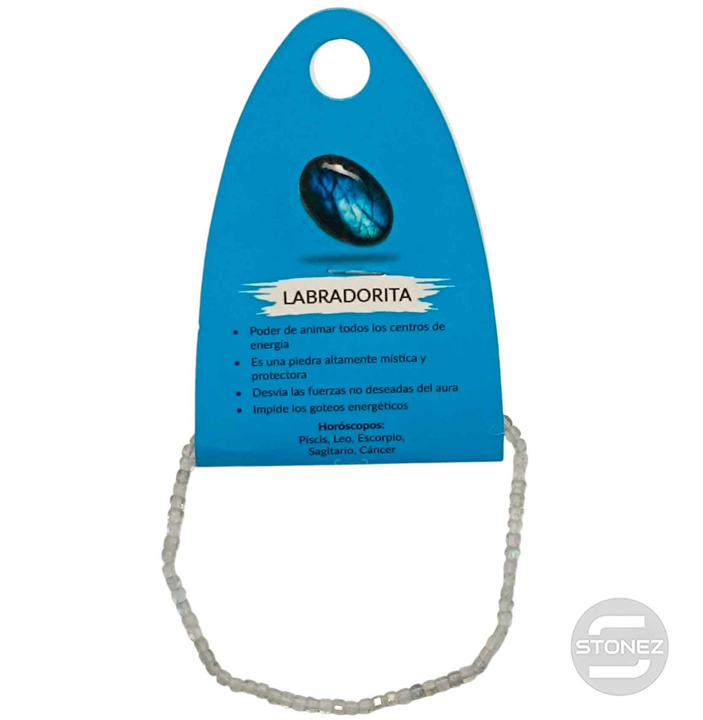 600602542 Pulsera Facetada Labradorita Cubo 2X2 mm