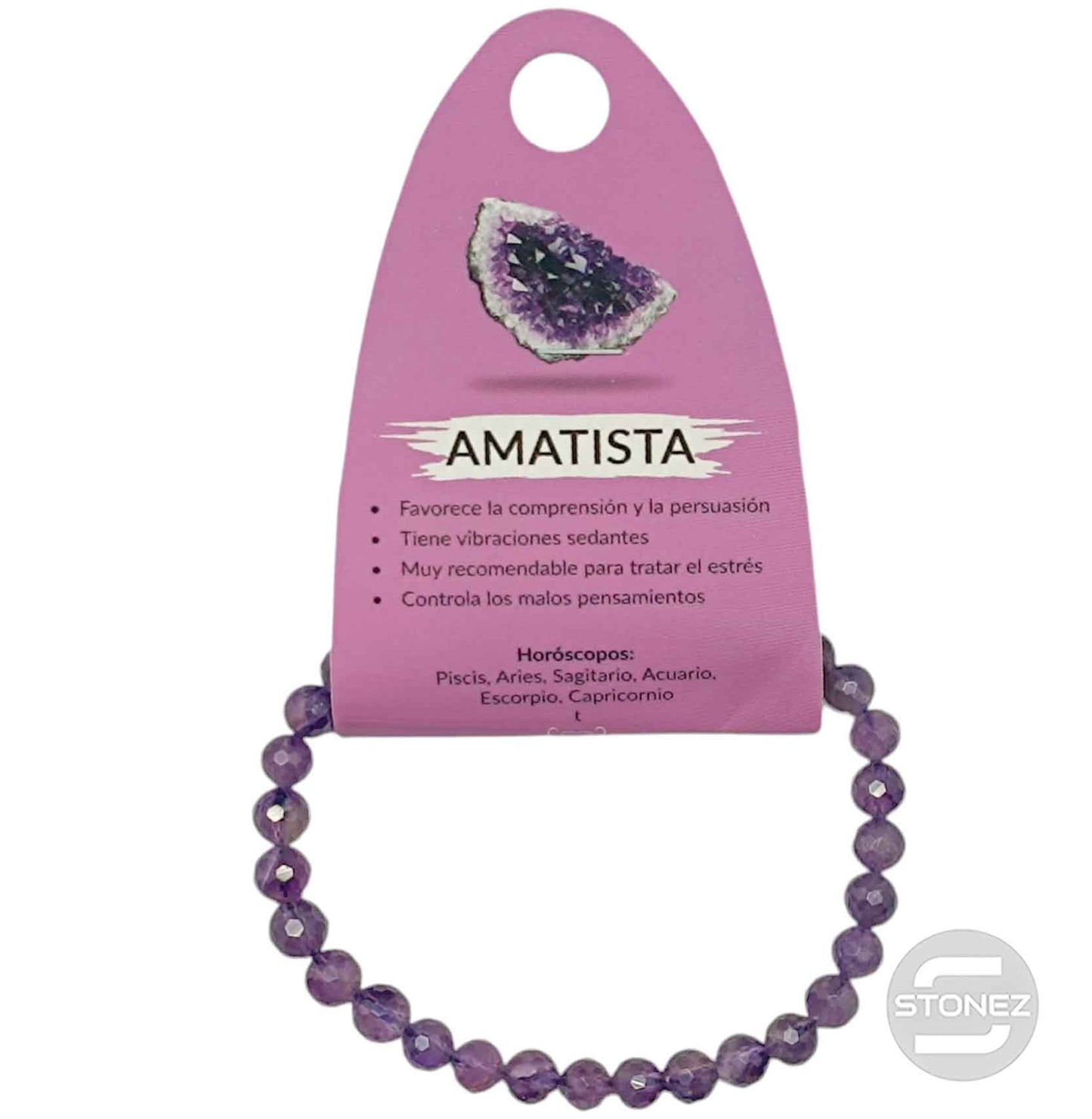 600602632 Pulsera Facetada Amatista 6 mm