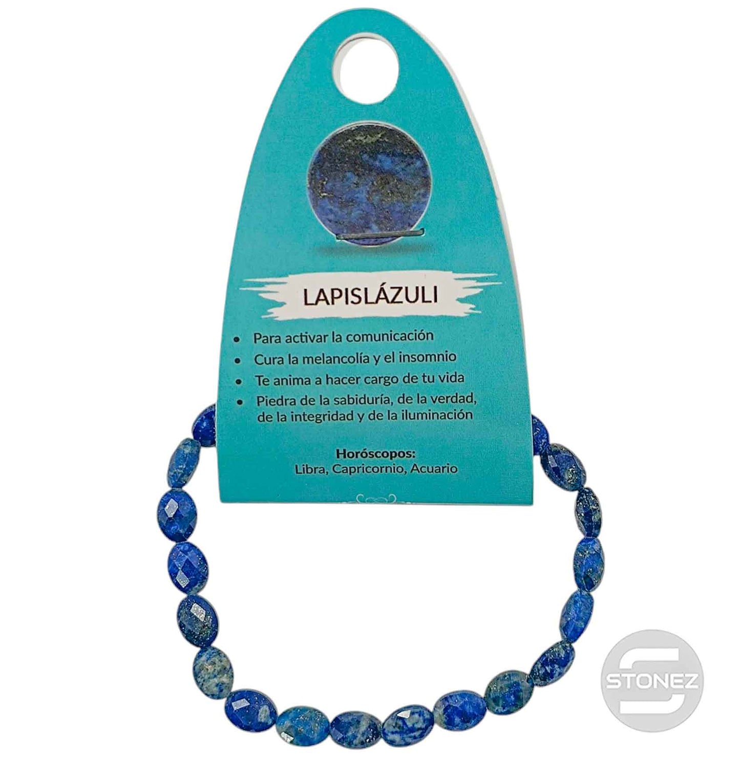 600603207 Pulsera Lapislazuli Facetada 6X8 mm