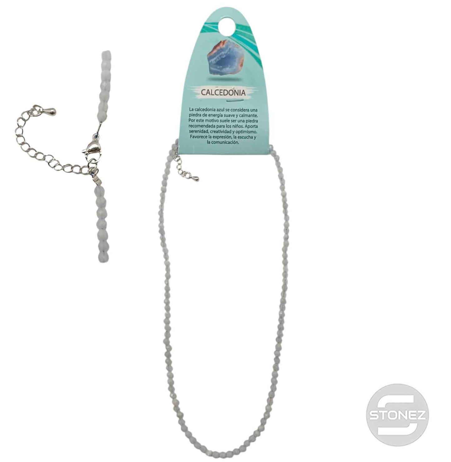 600603262 Collar Calcedonia 3 mm Facetada 40+5 Cms Cierre Acero