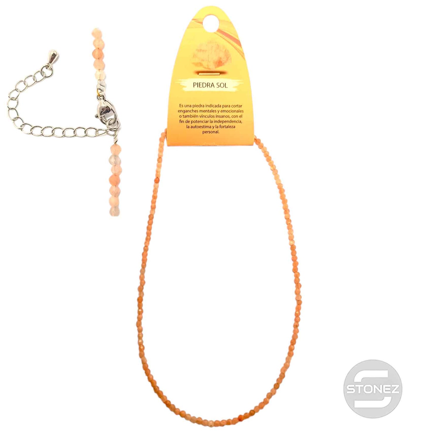 600603273 Collar Piedra Sol 3 mm Facetada 40+5 Cms Cierre Acero