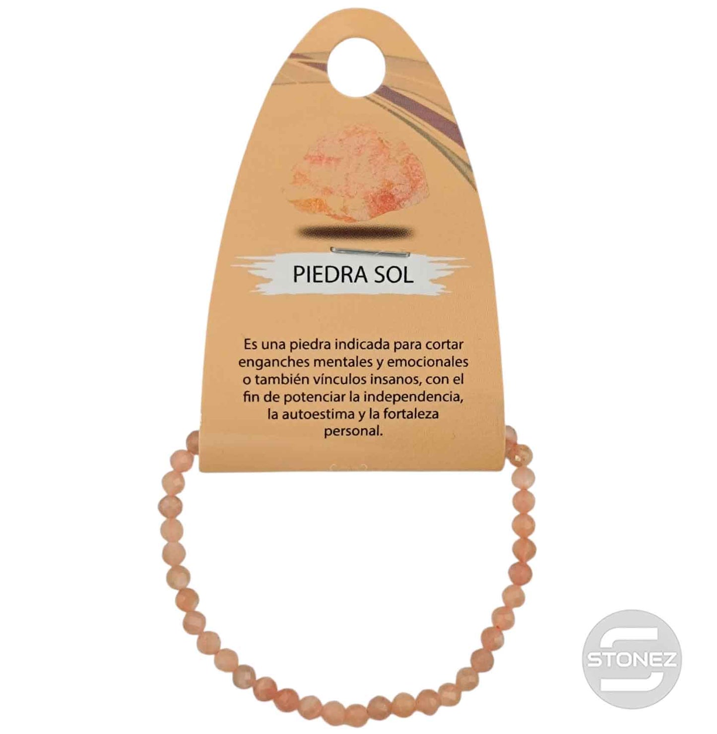 600603292 Pulsera Facetada Piedra Sol 4 mm