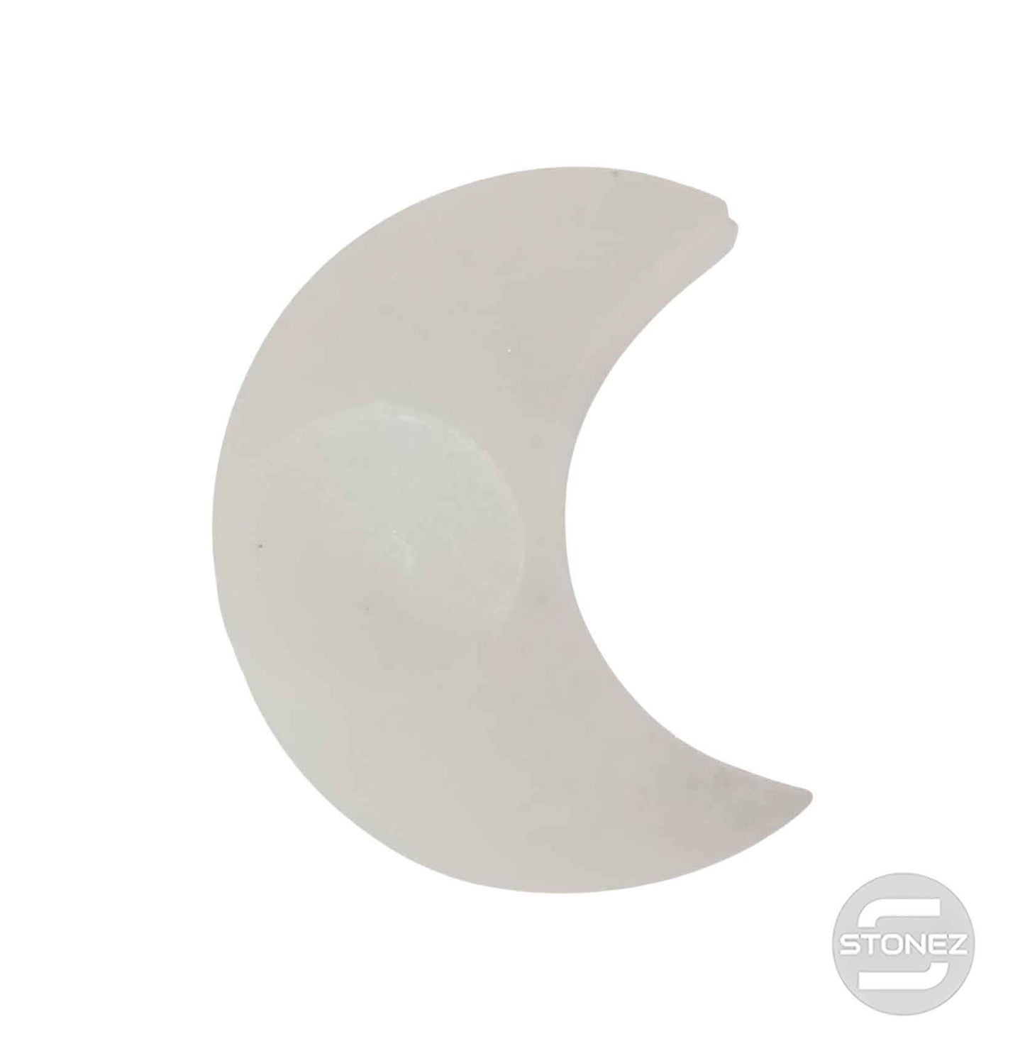 600702514 Porta Vela Selenita En Forma De Luna 10 Cms Aprox