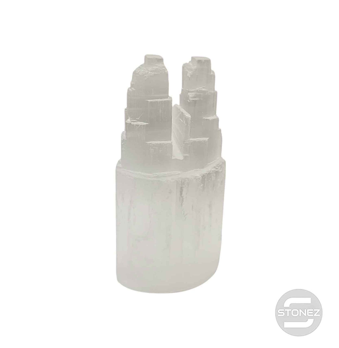 600702934 Torre Selenita Doble Punta 15 Cms Aprox
