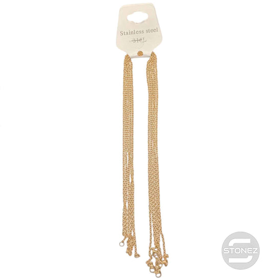 60132 Paquete 5 Cadenas Acero Dorado 60 CMS 1 mm Aprox De Grosor A6