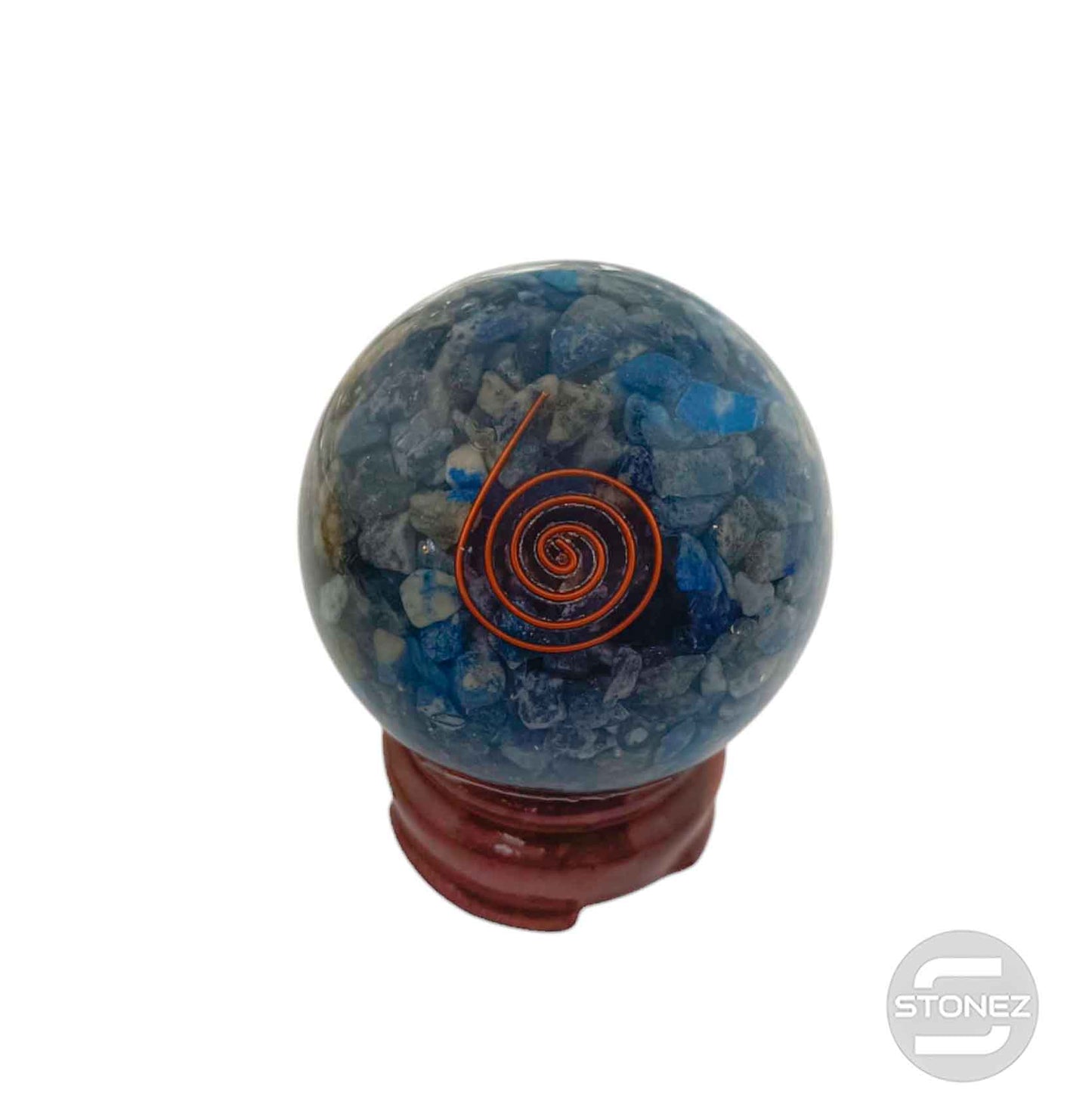 60375-13 Esfera Orgonita Con Piedra Lapis Lazuli 6 cms Aporx ( Peana No Incluido)