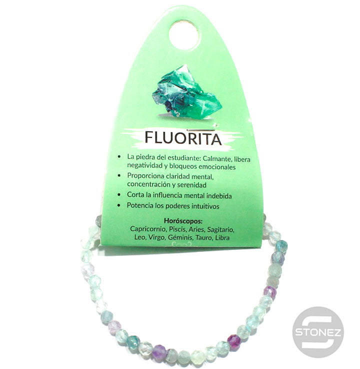 60511 Pulsera Facetada Fluorita 4mm