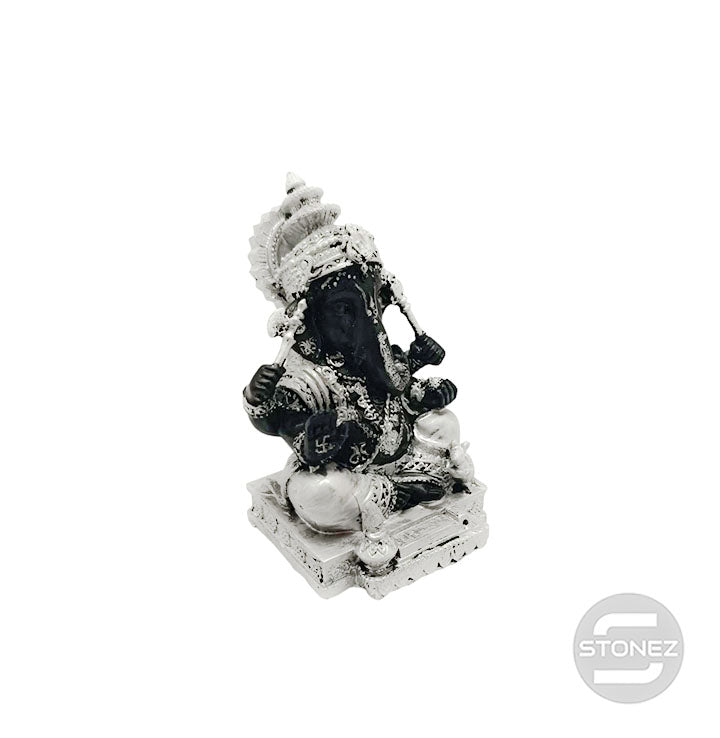 60640 PLATA Figura En Resina Diosa Ganesha 12,5 X 9 Cms Aprox.