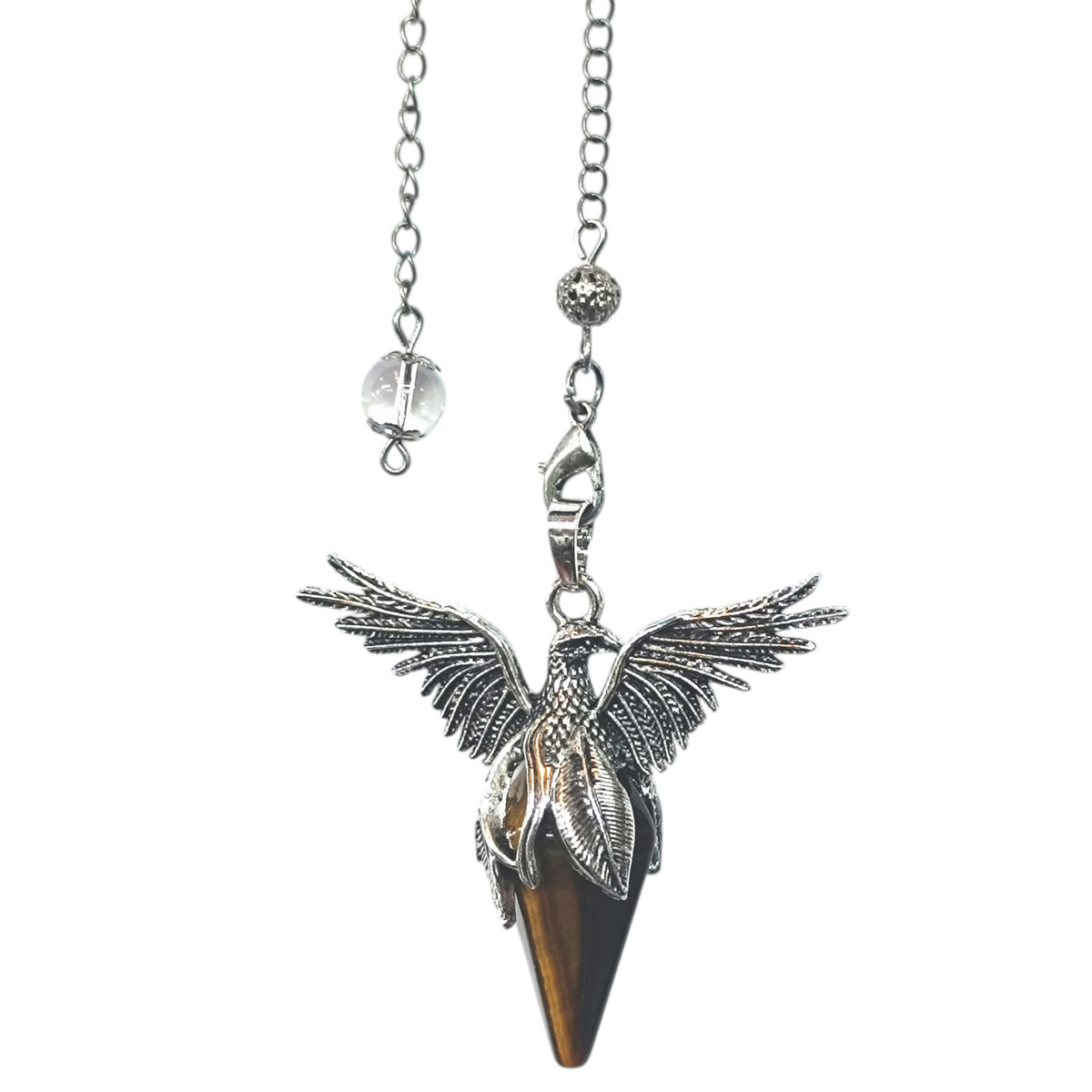 Pendulo Ave Fenix Con Piedra Natural Ojo De Tigre 5 Cms Aprox REF: 600104527