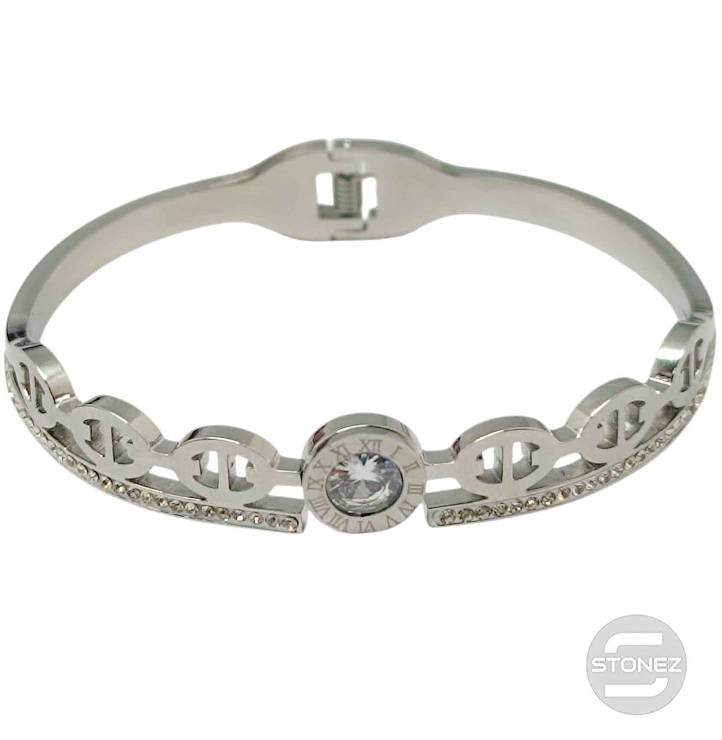 60914-03 Pulsera Acero Brazalete Con Apertura De Muelle