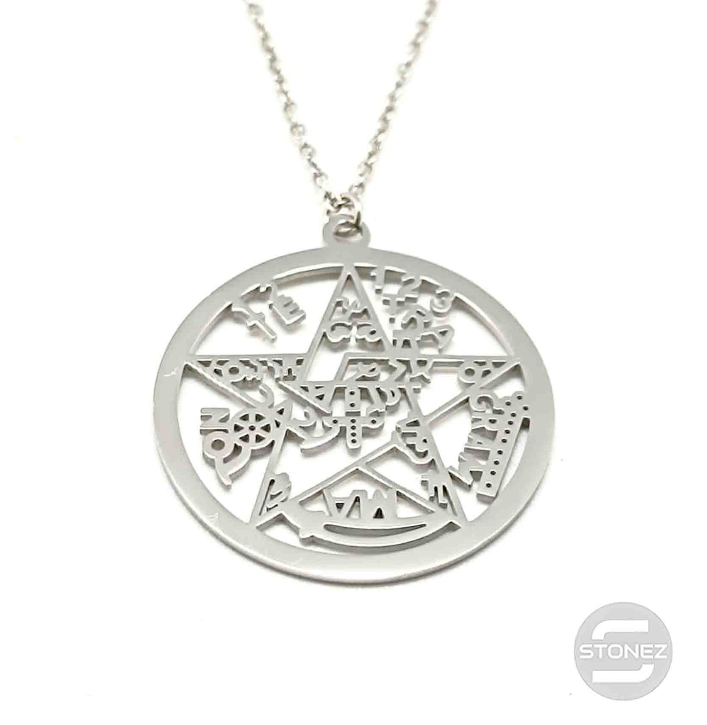 61014-19 Collar Acero Tetragramaton 30 mm Cadena 40+5 Cms