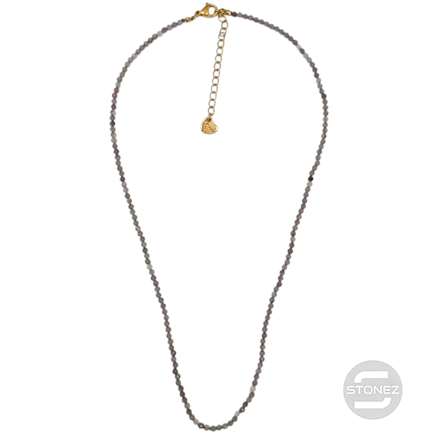 61042-05 Collar Amatista 2 mm Facetado 40+5 Cms Cierre Acero Dorado