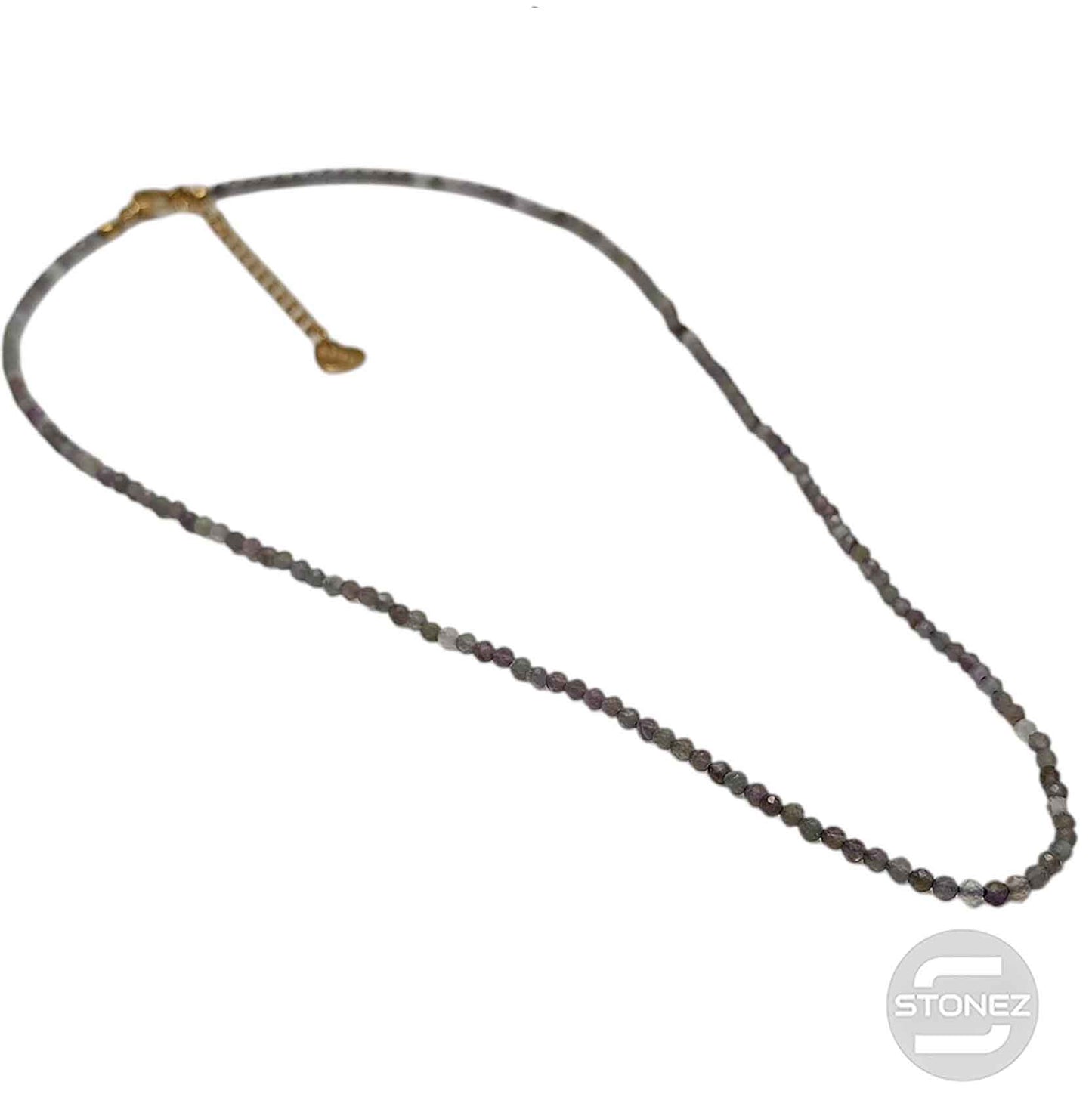 61042-05 Collar Amatista 2 mm Facetado 40+5 Cms Cierre Acero Dorado