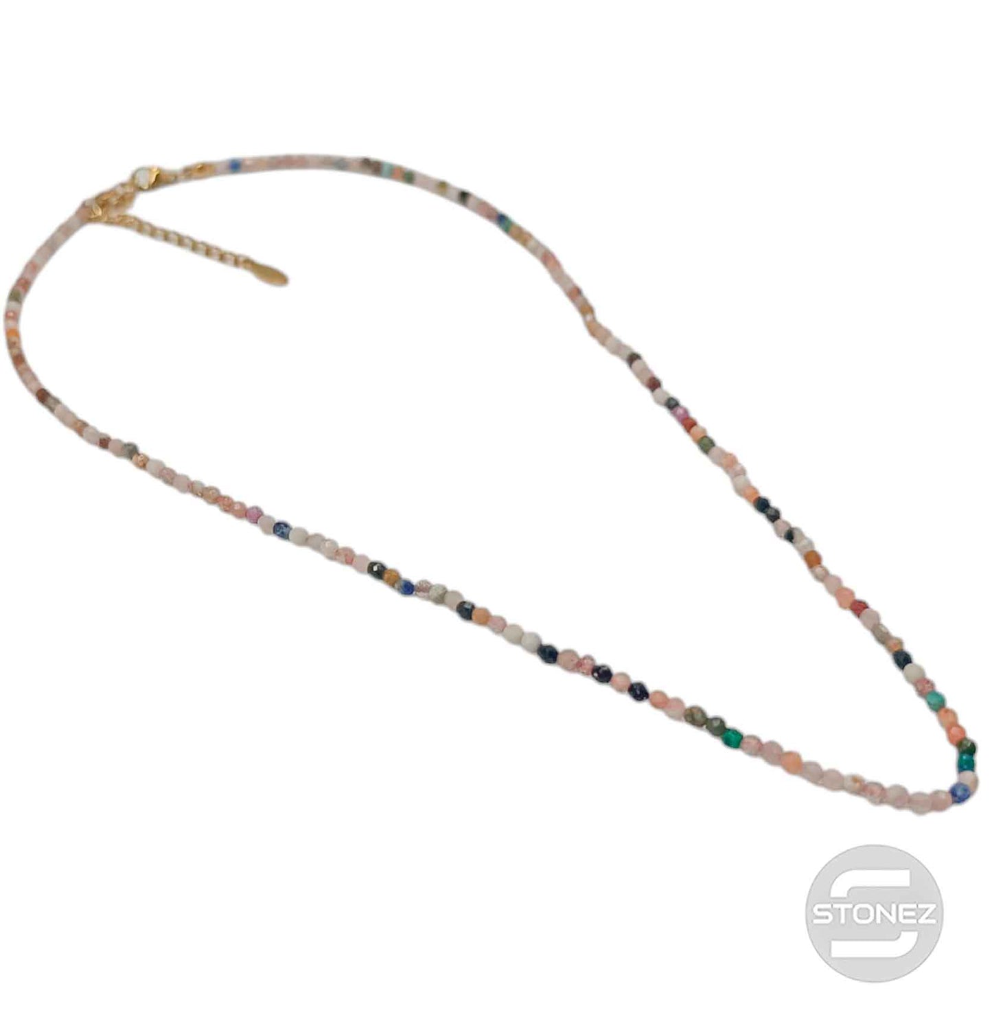 61043-050 Collar Mix 3 mm Facetado 40+5 Cms Cierre Acero Dorado