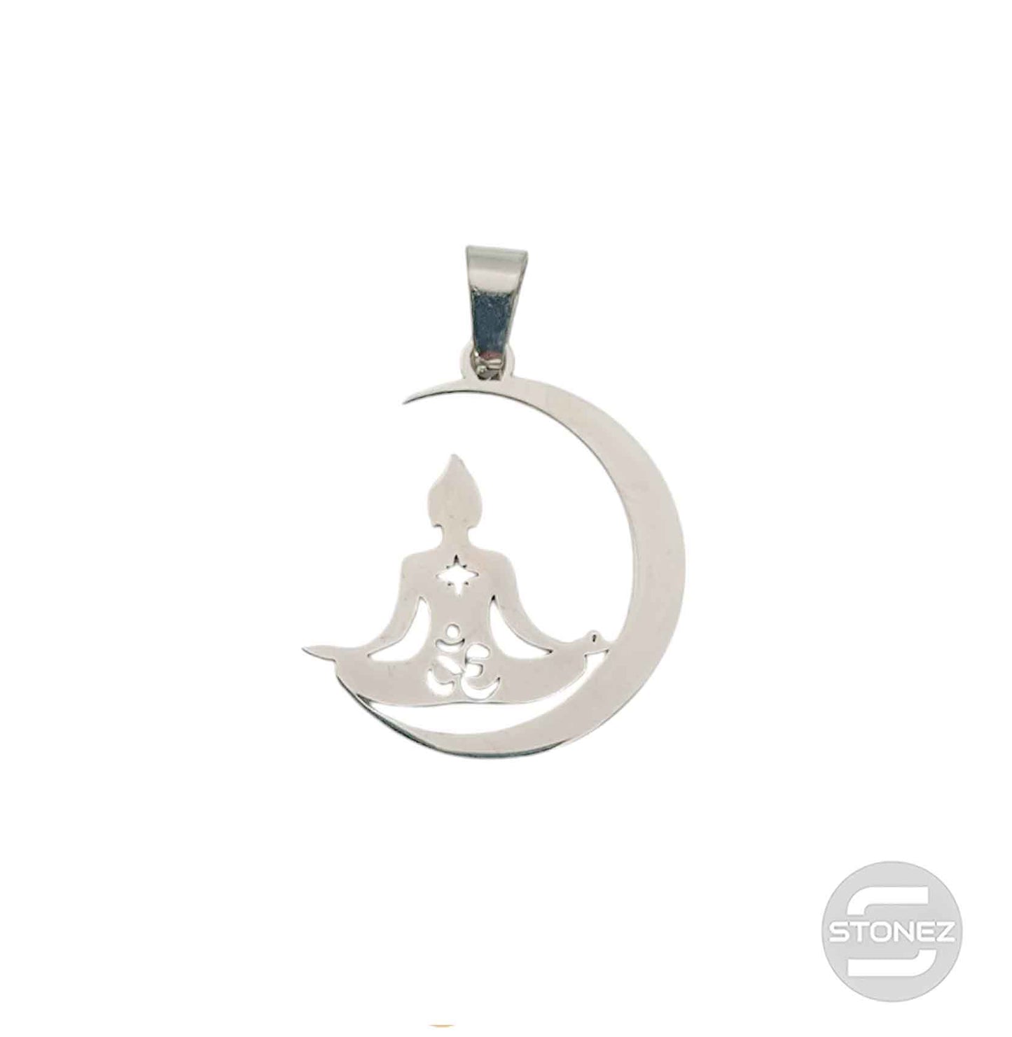 61107-18 Colgante Acero Luna Buda 25 mm