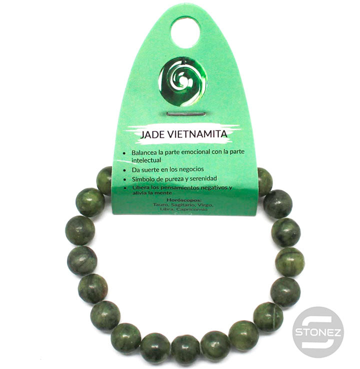 61186-44 Pulsera De Hombre 22 Cms Aprox Jade Vietnamita 10 mm