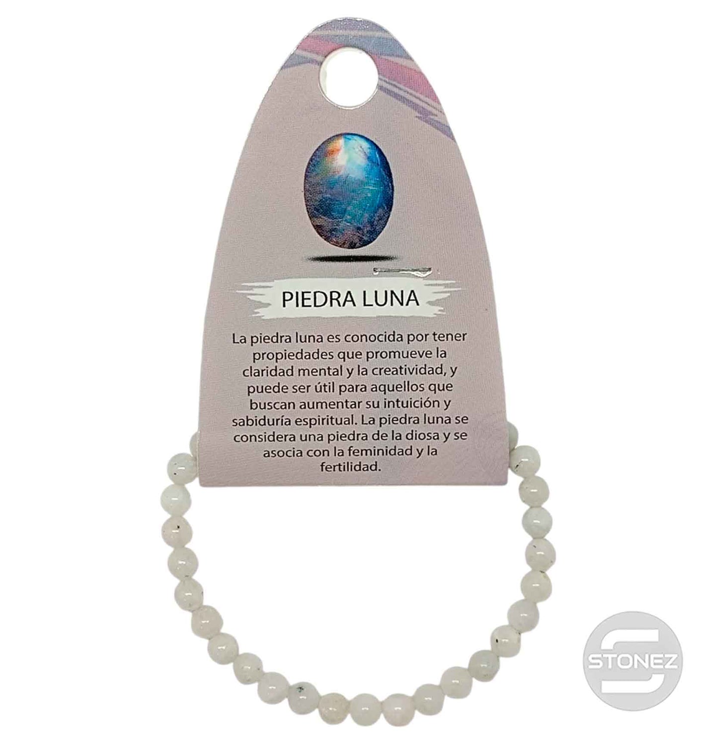 6166900 Pulsera Piedra Natural Piedra Luna 5 mm