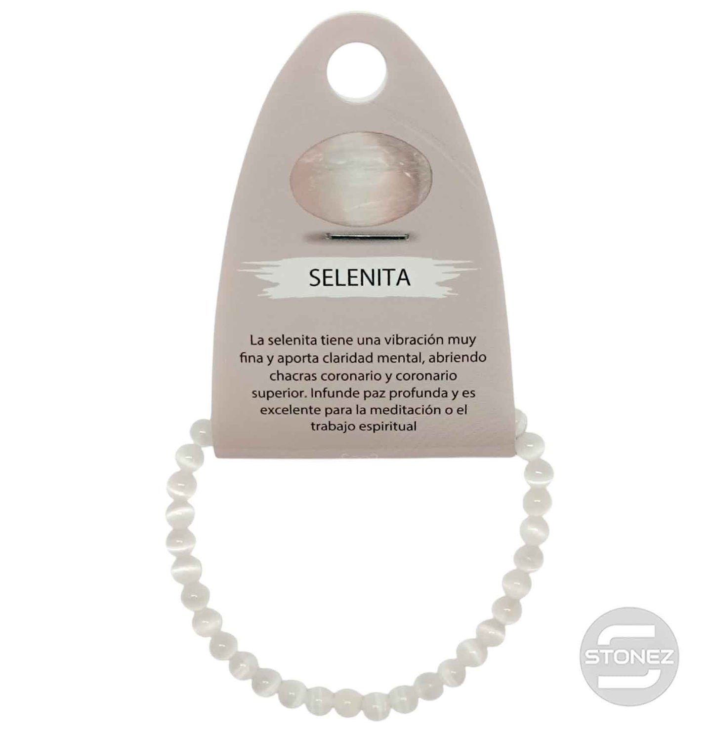 Pulsera Piedra Natural Selenita 5 mm 600603972 - stonez