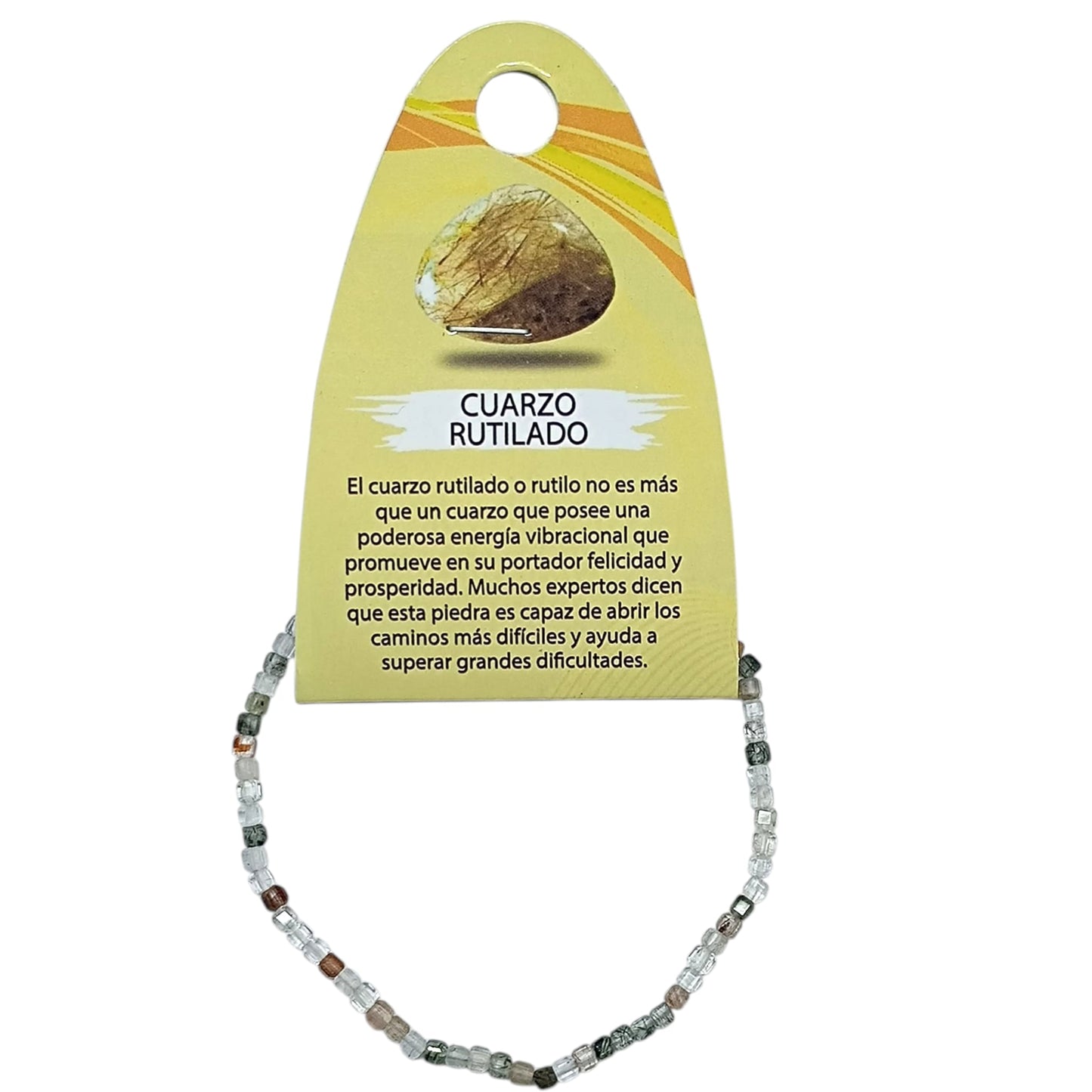 Pulsera Facetada Cuarzo Rutilado Cubo 2x2 mm 600602526 - stonez