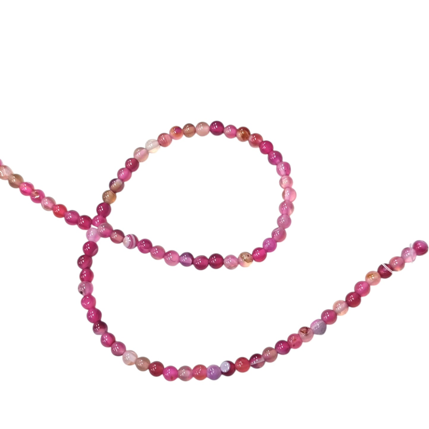 Tira Cuentas Piedra Agata Rosa En 4 mm REF: 44153-10