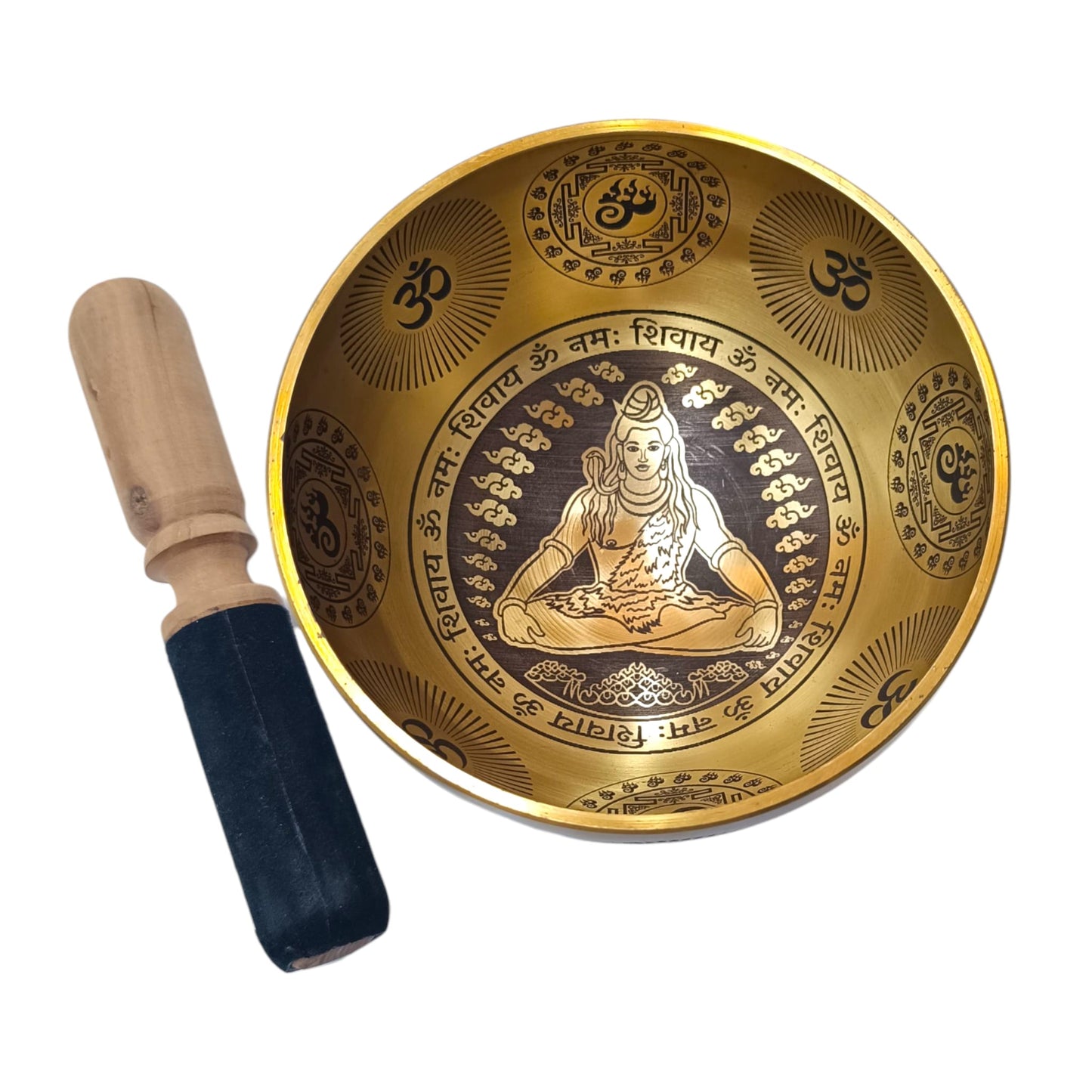 Cuenco Tibetano 5 Metales 15 Cms Aprox Color Dorado Grabado Shiva REF: 600304350