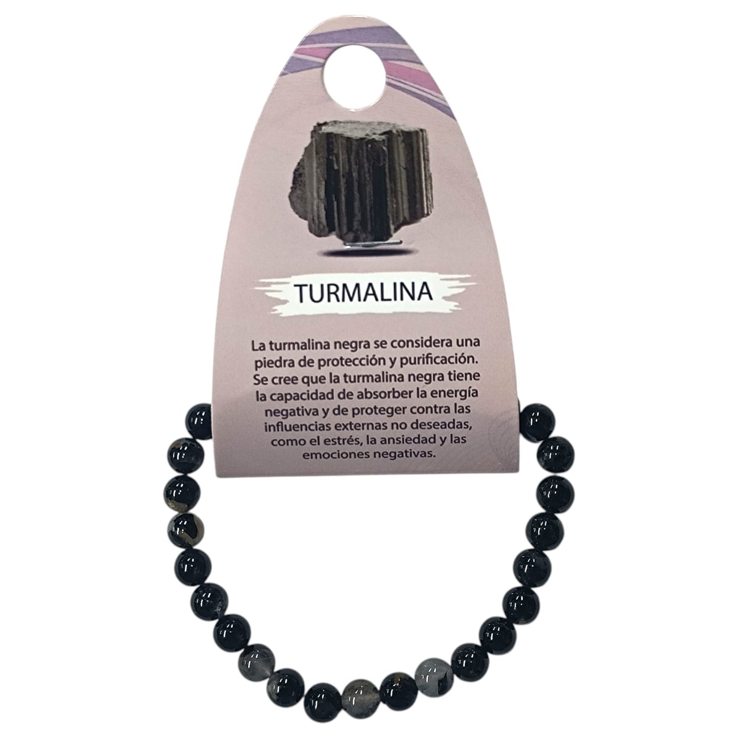 Pulsera Piedra Natural Turmalina Negra 6 mm Calidad B (Puede Contener Vetas Blancas) 6171600 - stonez