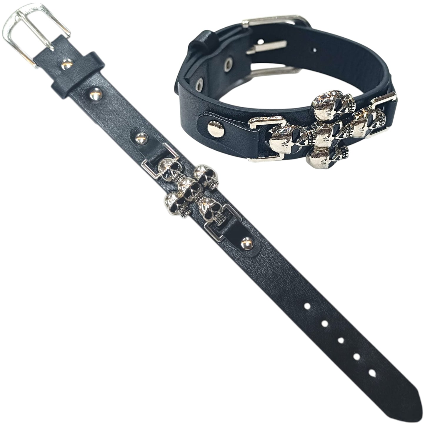 Pulsera Polipiel Y Bisuteria Calavera 26 Cms Largo Ref 36226-19