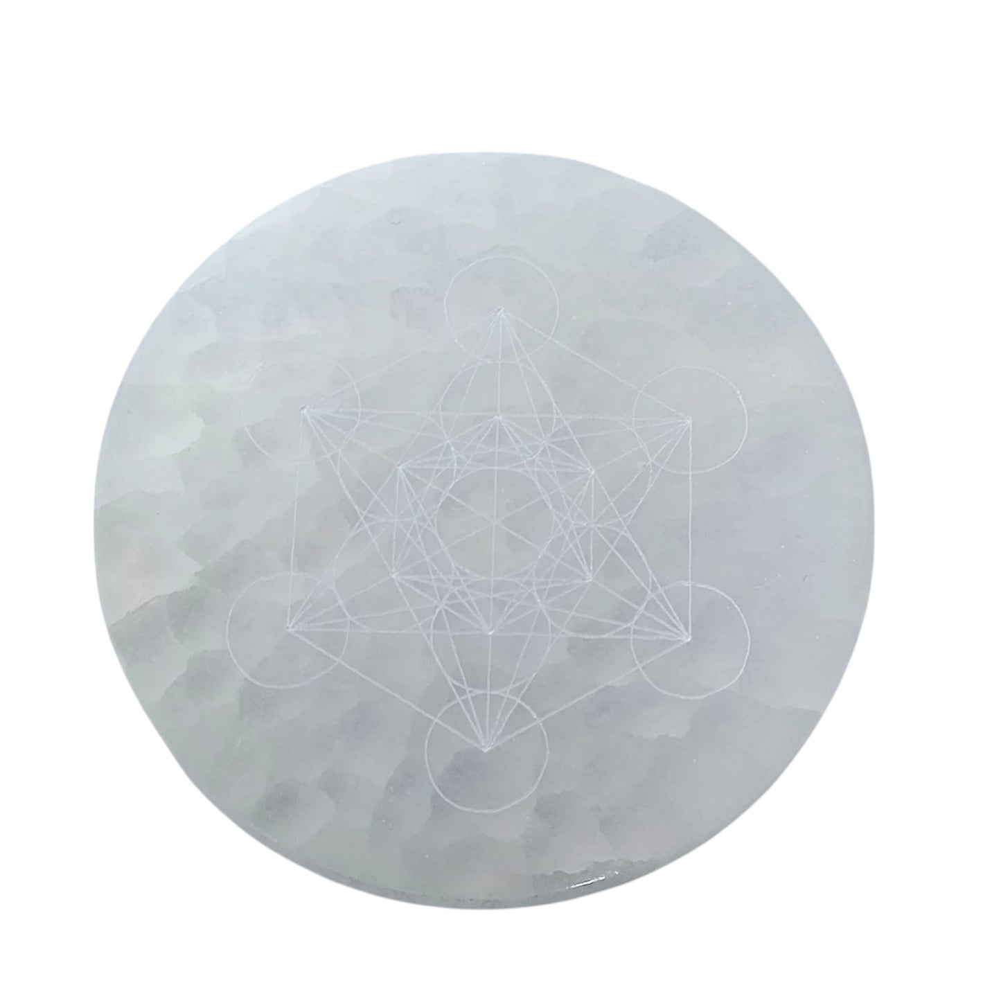 Plato Selenita Grabado Metatron 10 Cms Aprox 401204168