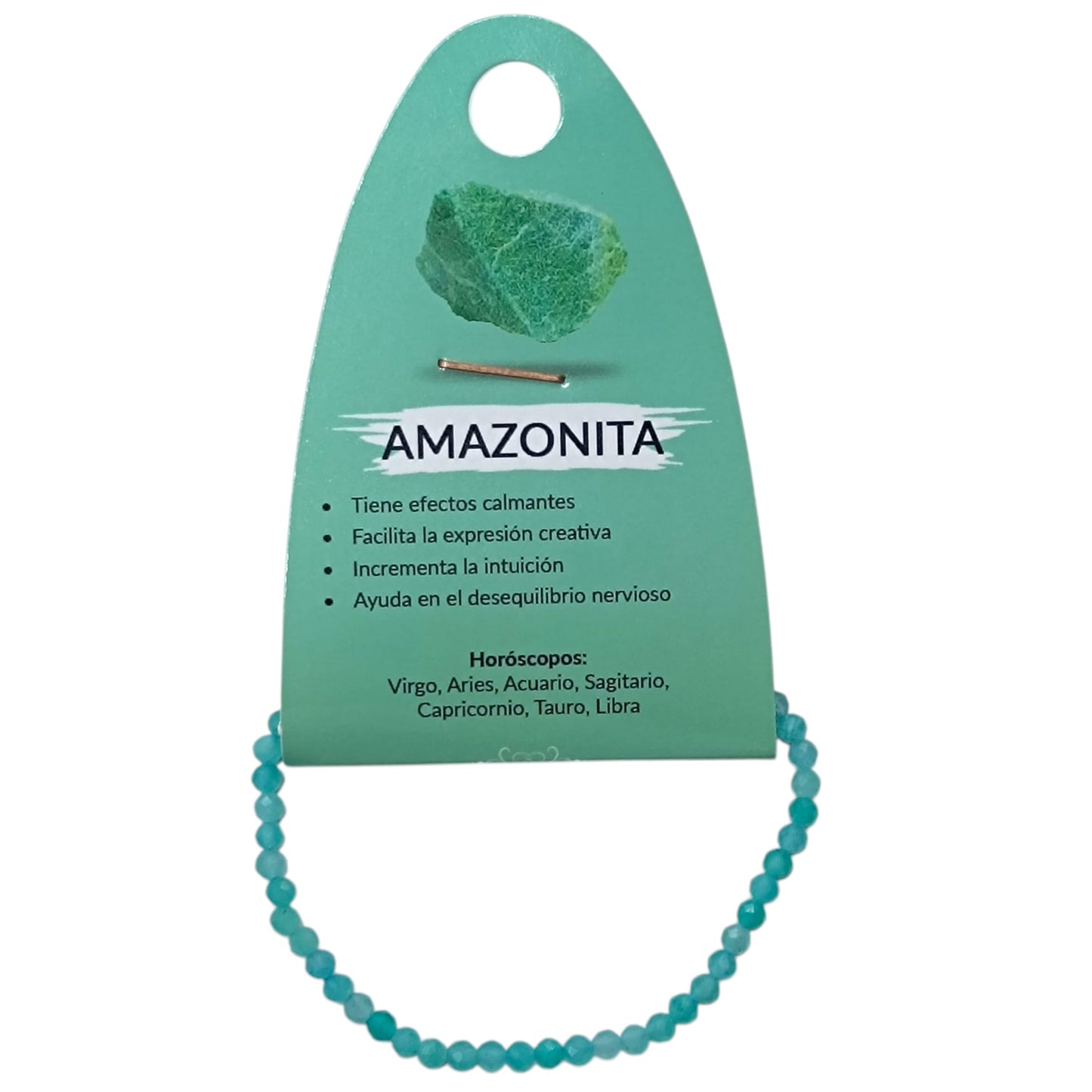 Pulsera Facetada Infantil Amazonita A+ 3 mm 15,5 Cms Aprox 600604306