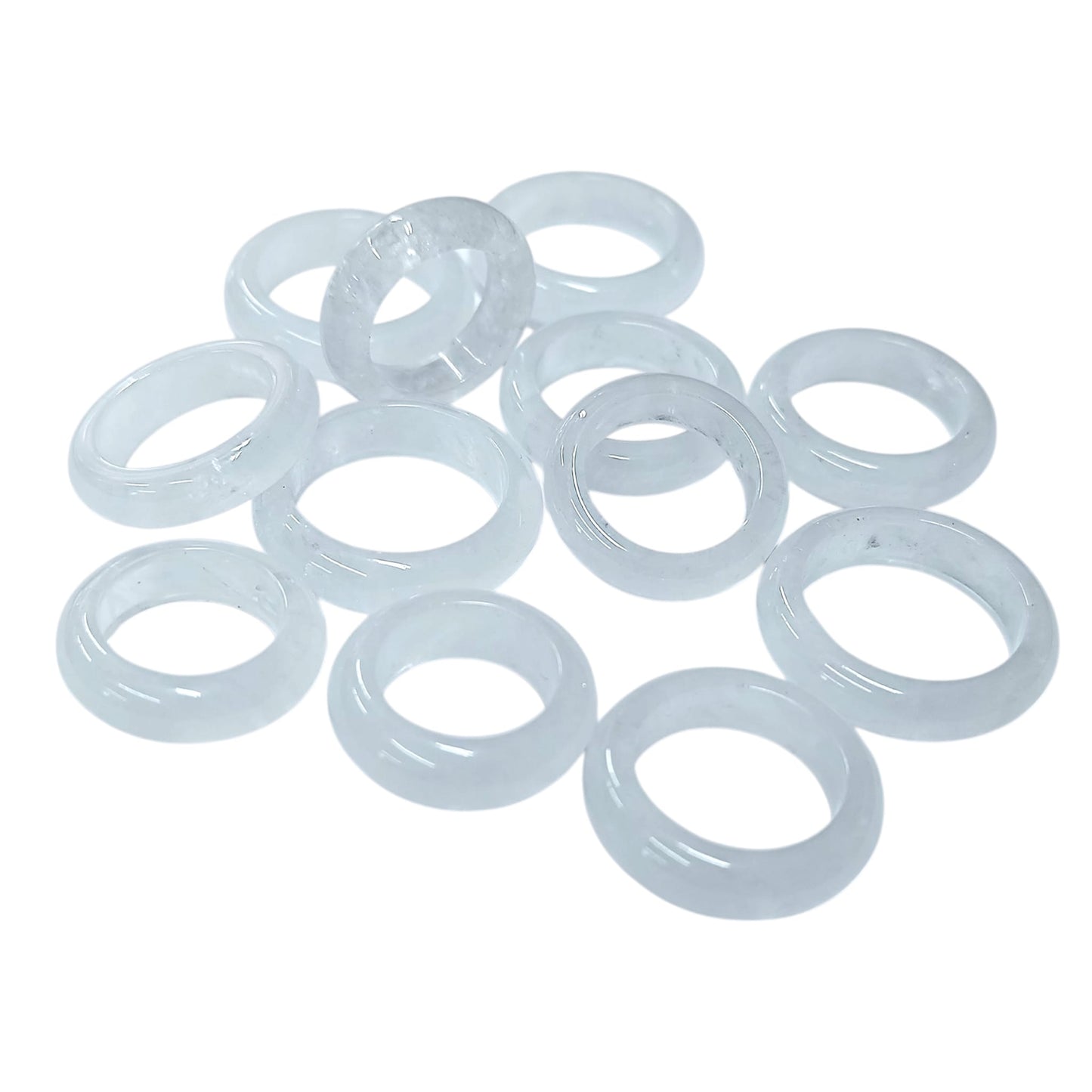 Paquete 12 Anillos Piedra Cuarzo Blanco Tallas Surtidas 600103400