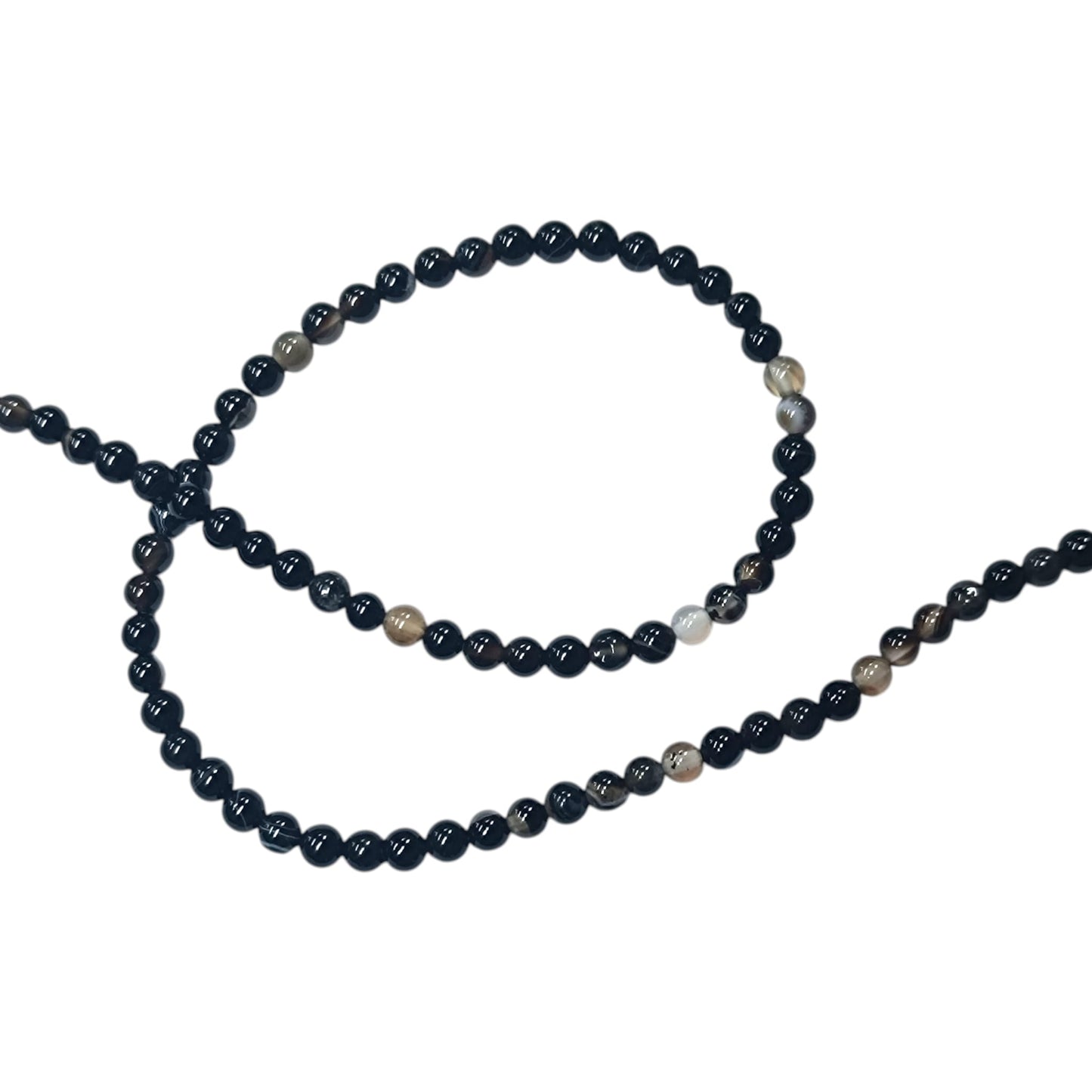 Tira Cuentas Piedra Agata Negra 4 mm REF: 44153-08