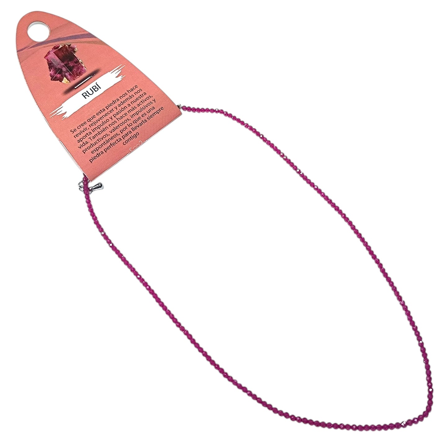 Collar Rubi 2 mm Facetada 40+5 Cms Cierre Acero 600603708