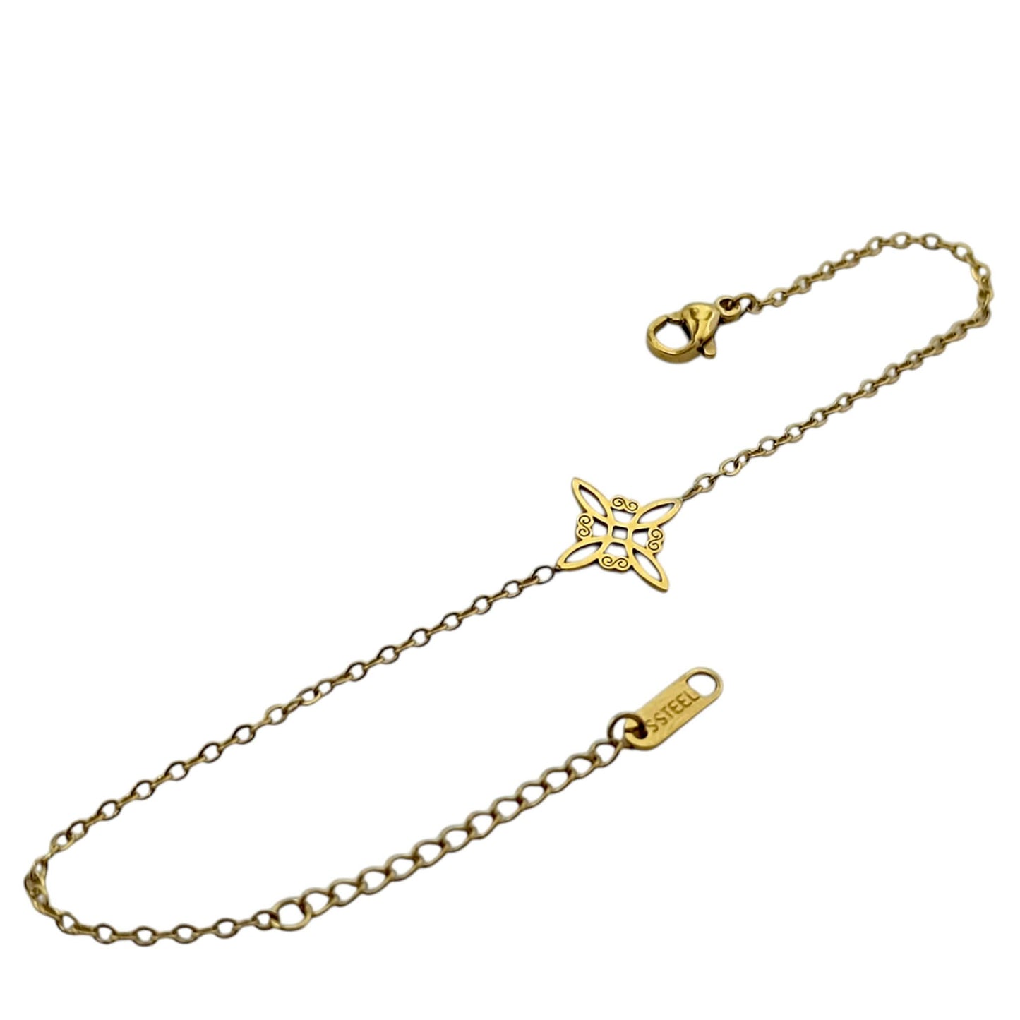 Pulsera Acero Con Dije Nudo De Bruja Largo 18cms Aprox Ref: 600104444-03