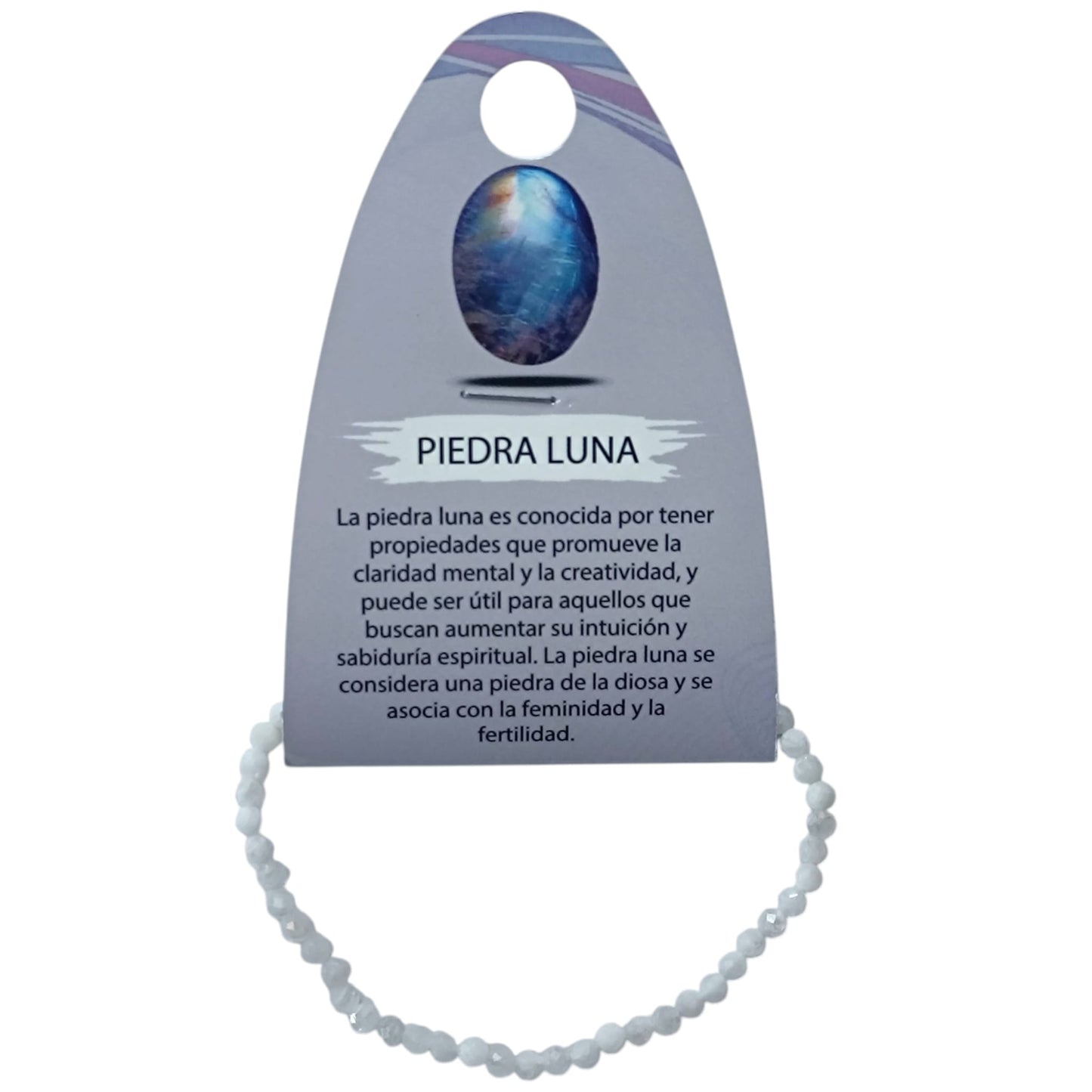 Pulsera Facetada Infantil Piedra Luna 3 mm 15,5 Cms Aprox 600604280