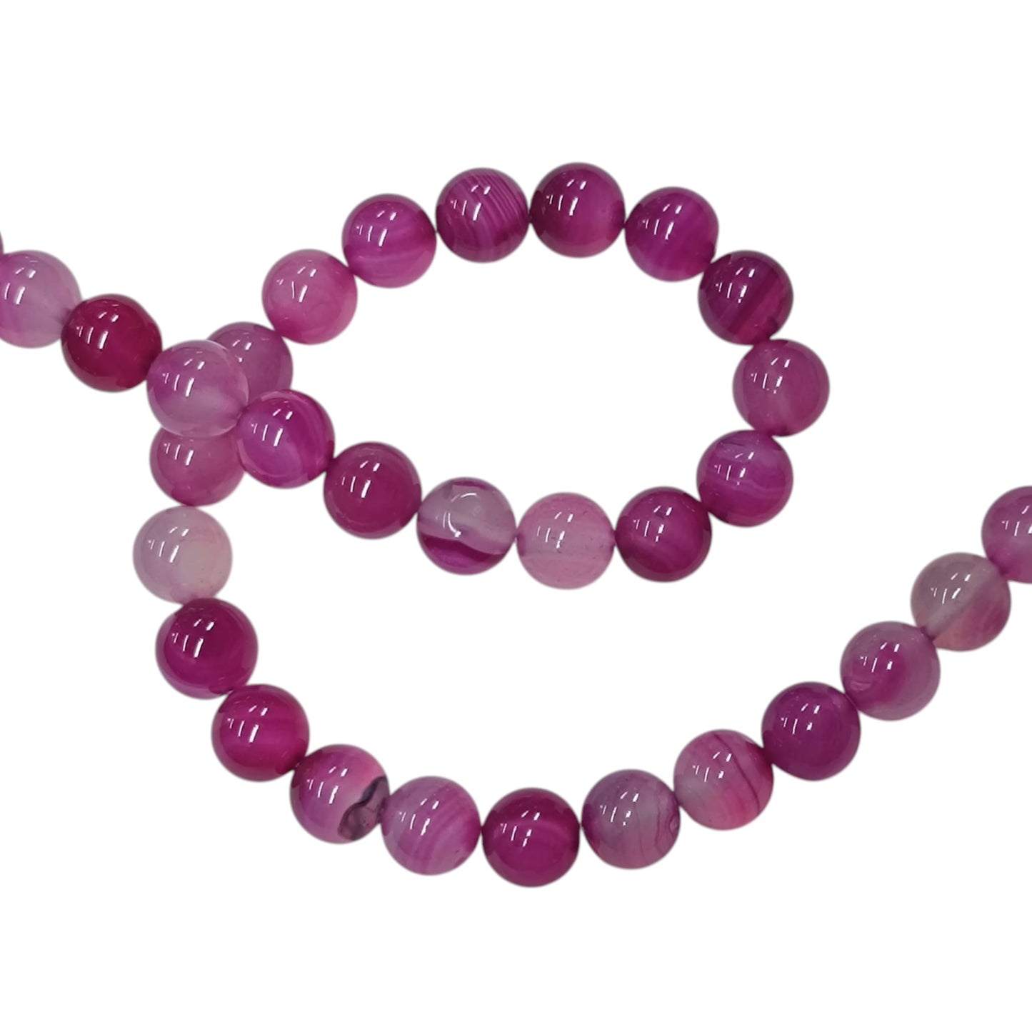 Tira Cuentas Piedra Agata Rosa En 10 mm REF: 44156