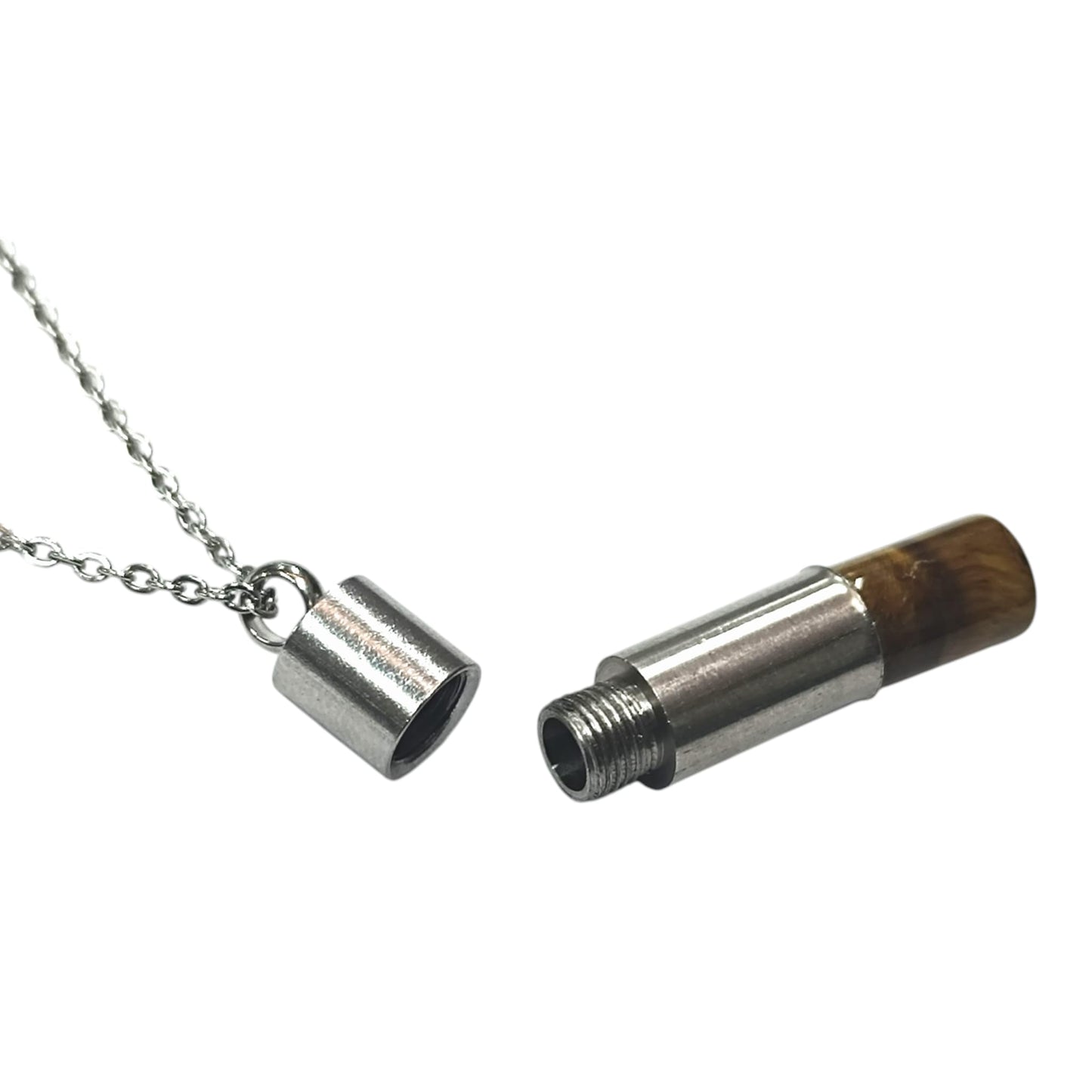 Collar Acero 45 Cms Cofre Deseo Con Piedra Natural Ojo De Tigre 600103553-09